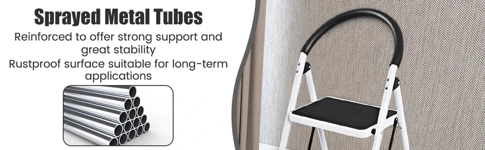 Step ladder 4 Step, Folding Step Stool Stepladders W/Widen Pedal, Portable Step Ladder for Home and Kitchen Use, 150KG Weight Capaci