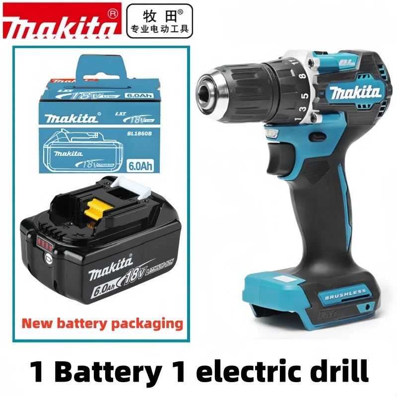 Makita Original 18V DDF487 and battery Combos Cordless Driver Drill Brushless Electric Impact Screwdriver 18V Rechargeable Power Tool