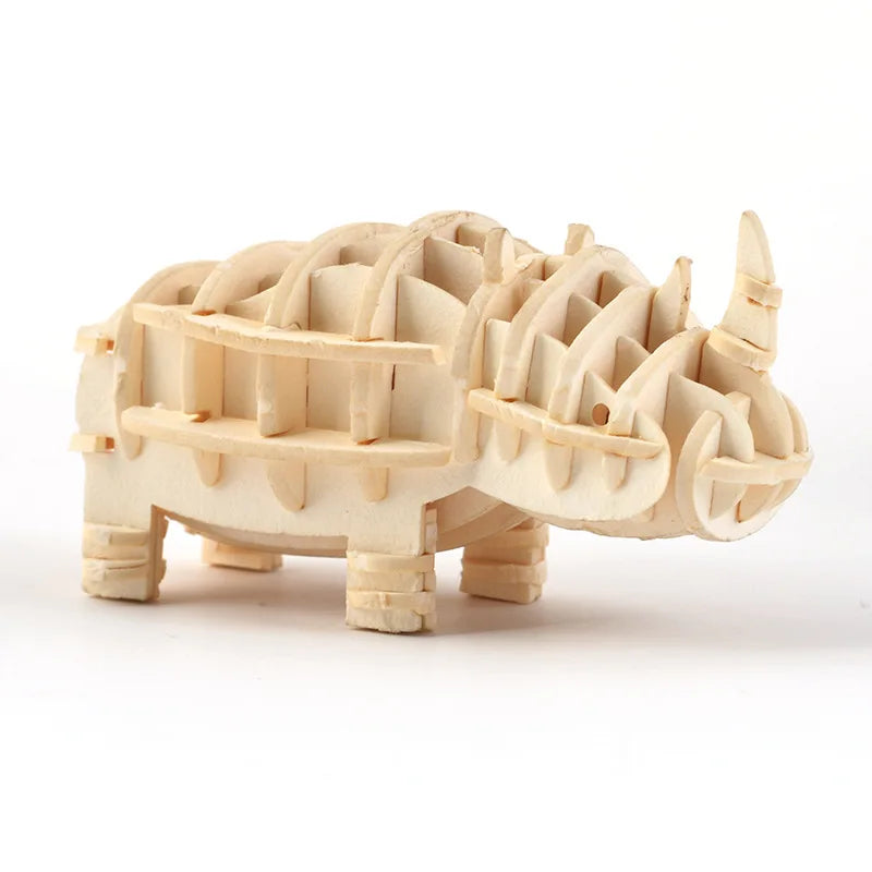 Model JV DIY 3D Wooden Puzzle Model Animal Montessori Toys for Children Crafts Dachshund Skeleton Assembly Gift Set for Kids Adults Teens