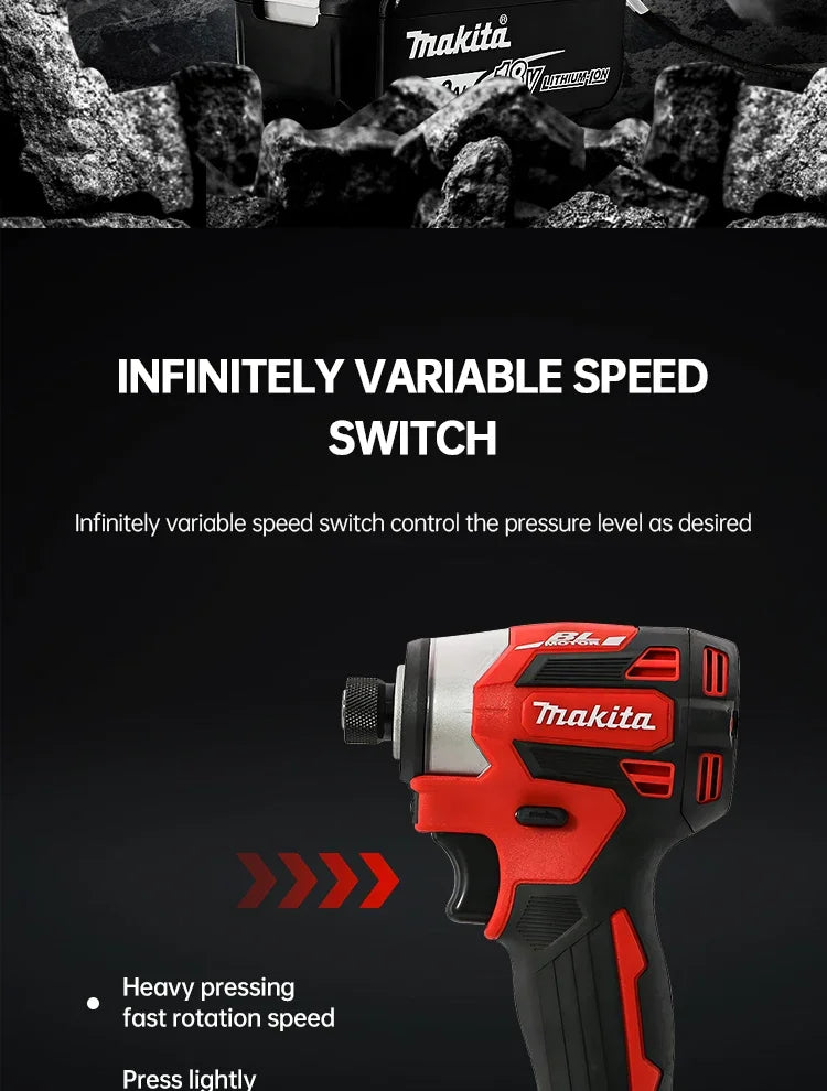 Makita 18V DTD173 Red Brushless Drill Power Tool for Home Improvement And DIY 180Nm Electric Wood/Bolt/T-Mode