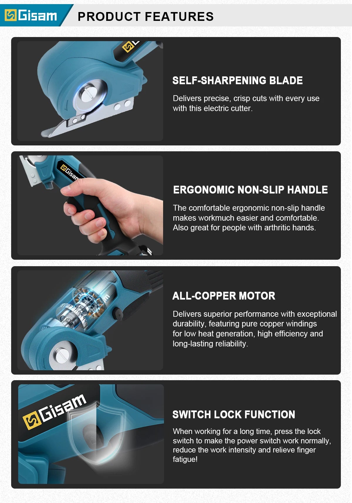 Makita Compatible 18V Gisam Cordless Carpet Scissors Multi Functional Pruner Round Knife Cutting Cloth Scissors Power Tool For makita 18v battery pins