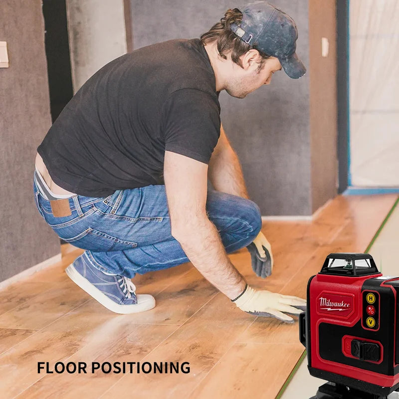 Milwaukee 18V Laser Level Green 16 Lines 4D Self Leveling 360 Horizontal And Vertical Super Powerful Laser level Beam