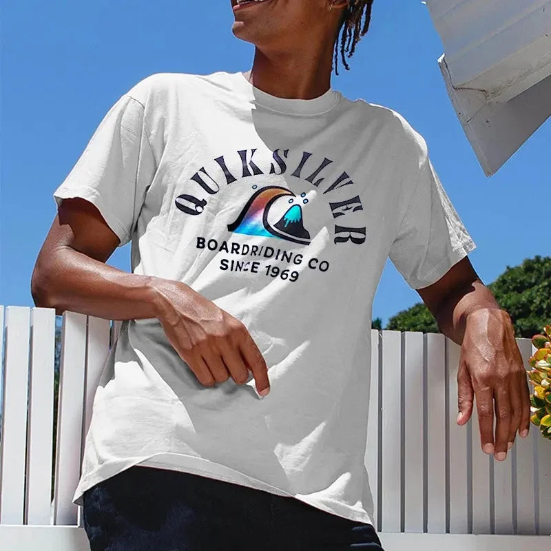 Quicksilver and Billabong JV Tee La Nouvelle Mode De Rue De La Saison T-shirt De Sport À Manches Courtes En Coton Imprimé Décontracté Croisé Camouflage Hip Hop