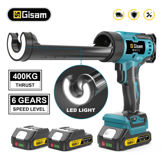 Makita Compatible 18V Gisam 400KG Cordless Electric Caulking Gun 6Gears Glass Glue Gun Adhesive Glue Sealant Power Tool For Makita 18V Battery Pin