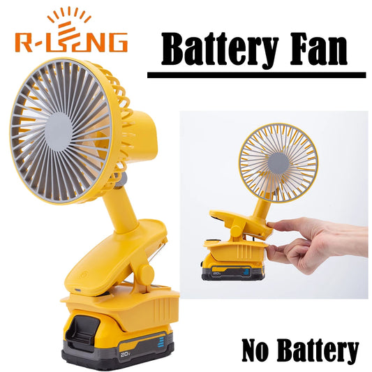 DeWalt Compatible JV Cordless Fan Jobsite Fan for Dewalt 18V 20V Li-ion Battery Portable 3-Speed Fan for Outdoor Camping for Dewalt （NO Battery ）