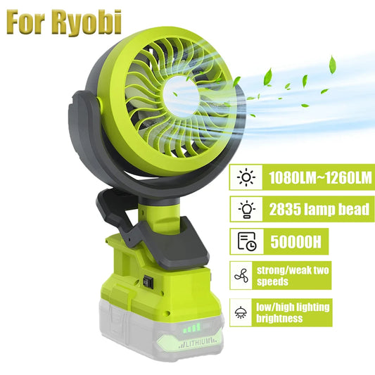 Cordless Fan with light for Ryobi One+