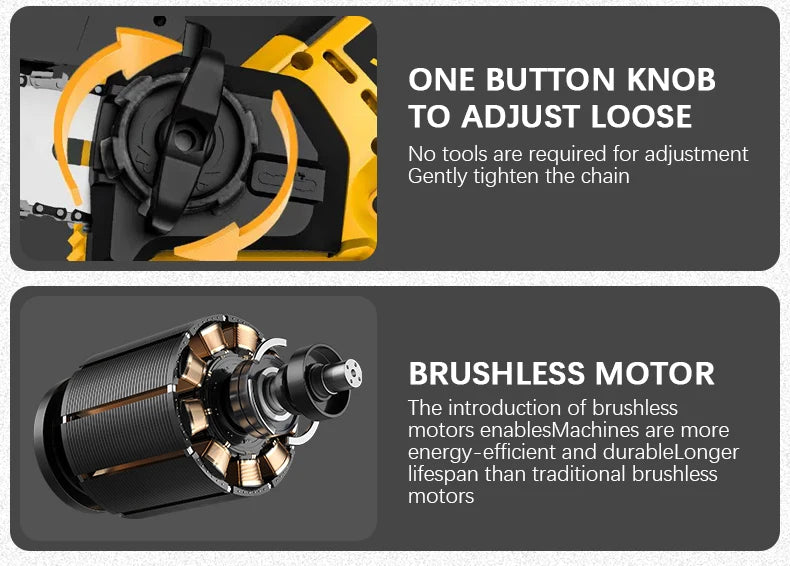 DeWalt Compatible JV 18V 20V Max VIVSSO Electric Chain Saw Rechargeable Woodworking Saw 8 Inch Mini Chain Saw Garden Pruning Saw Tool For Dewalt 20v Battery Pins