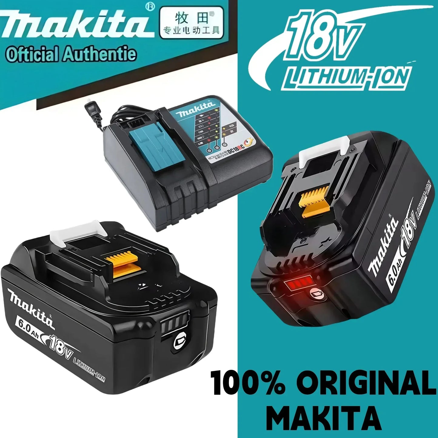 Genuine Makita BL1860 18V 6AH TBW Battery Power Tools Li-ion Replacement LXT BL1850 BL1840 for 18V Screwdriver with BMS TPCELL 18V