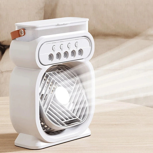 Misting Fan 3 In 1 Fan AIr Conditioner Household Small Air Cooler LED Night Light Portable Humidifier Air Adjustment Fan Office Home Fan
