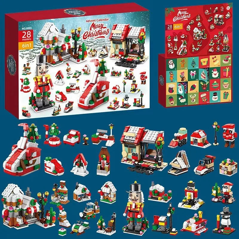 Christmas Advent Calendar JV Box DIY Christmas Tree Train Jesus set Kids 24Days Countdown Calendar New Year Party Christmas Gifts