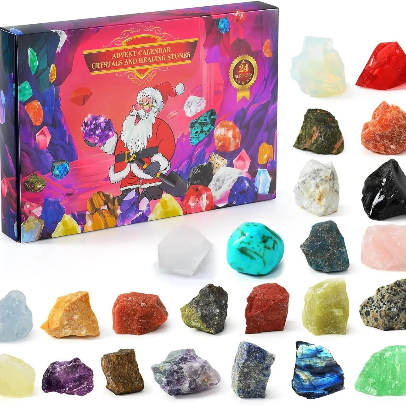 Crystal Growing Kit JV Advent Calendar 2025 24 Days Crystal Gemstones Minerals Rocks & Fossils Advent Calendars Gift for Kids