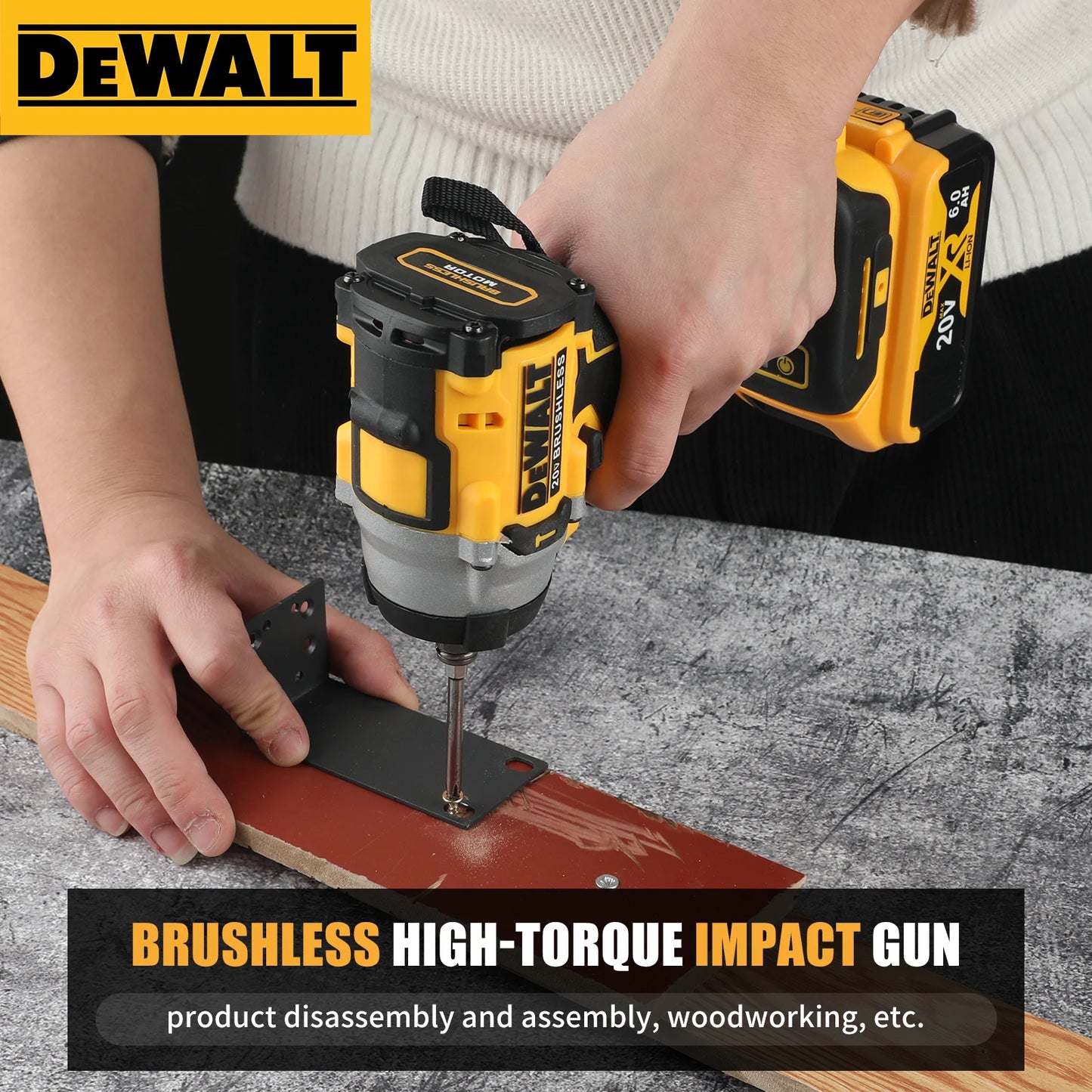 Dewalt 18V 20V Max DCF921 Impact Wrench with 6.0Ah battery and Charger