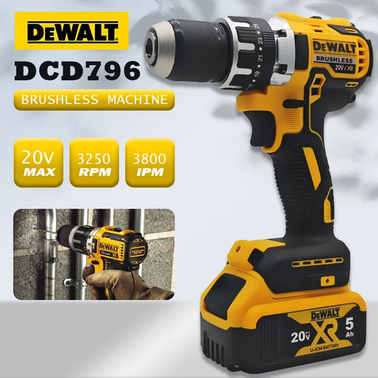 Dewalt DCD796 13mm Brushless Impact Electric Drill Multifunctional Cordless Screwdriver Rechargeable 20V Battery Power Tools