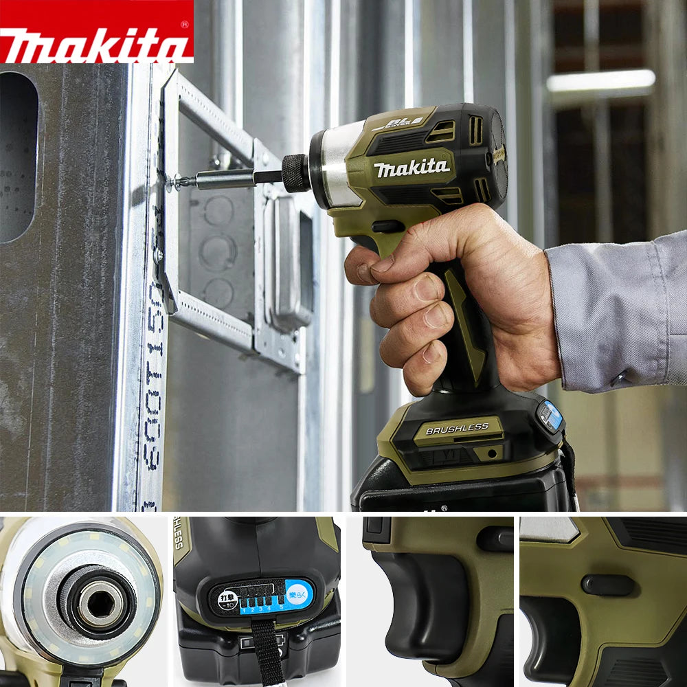 Makita 18V DTD173 Brushless Drill Green Electric Power Tool for Home Improvement DIY 180Nm Torque for Wood Bolts T-Mode