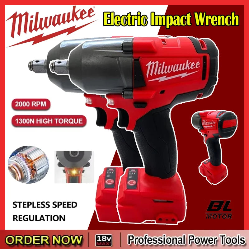 Milwaukee 18V 1/2-inch 1300NM Large Torque Cordless Brushless Wrench TBW