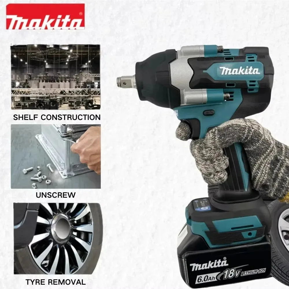 Makita DTW700 Brushless 18V Cordless High Torque Electric Wrench Screwdriver Rechargeable Torque Tool
