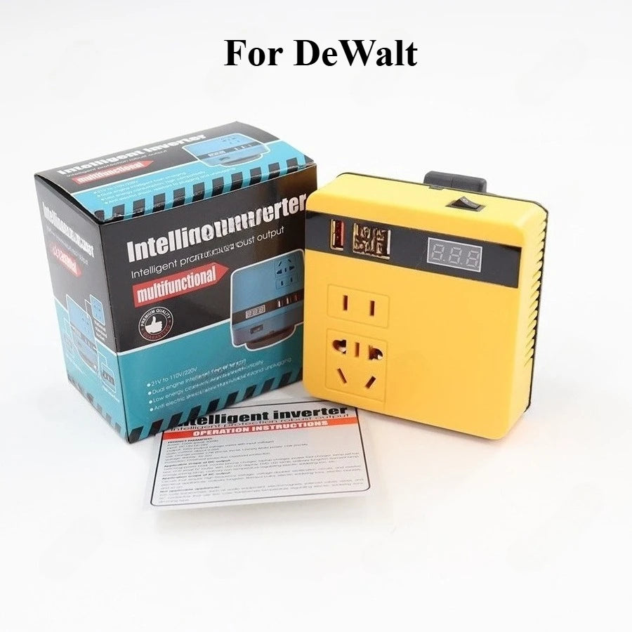 220V 120W USB Power Bank for Makita for Milwaukee for DeWalt for Dayi 18V Li-ion Battery Portable Intelligent Inverter Converter