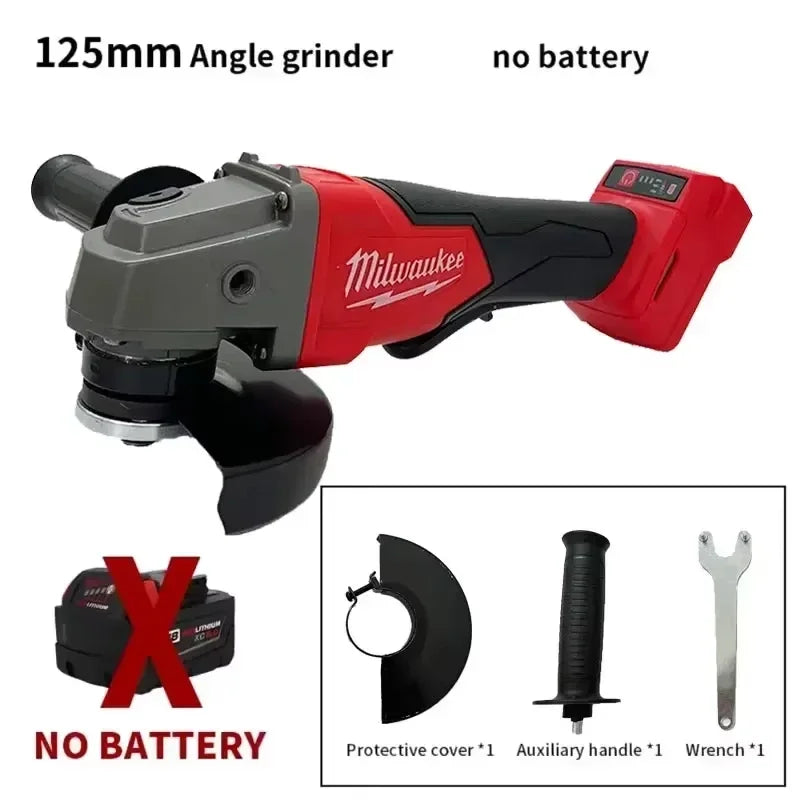 Milwaukee 18V 125mm Brushless Angle Cutting Machine Grinder Polishing  No-Lock Paddle Switch Electric Cordless Power Tools