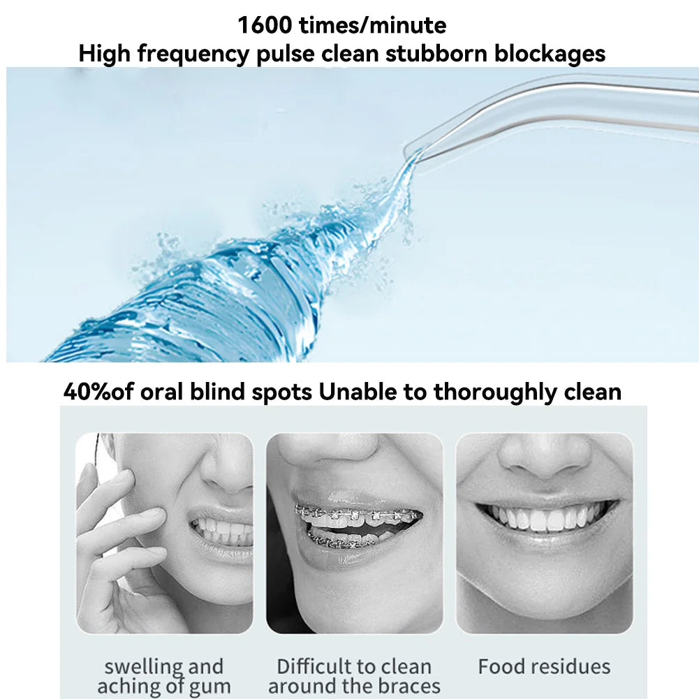 Oral Irrigator 3 JV Cleaning Modes Portable Rechargeable Waterproof  IP65 Dental Water FlosserTeeth Whitening Jet Floss 200ML