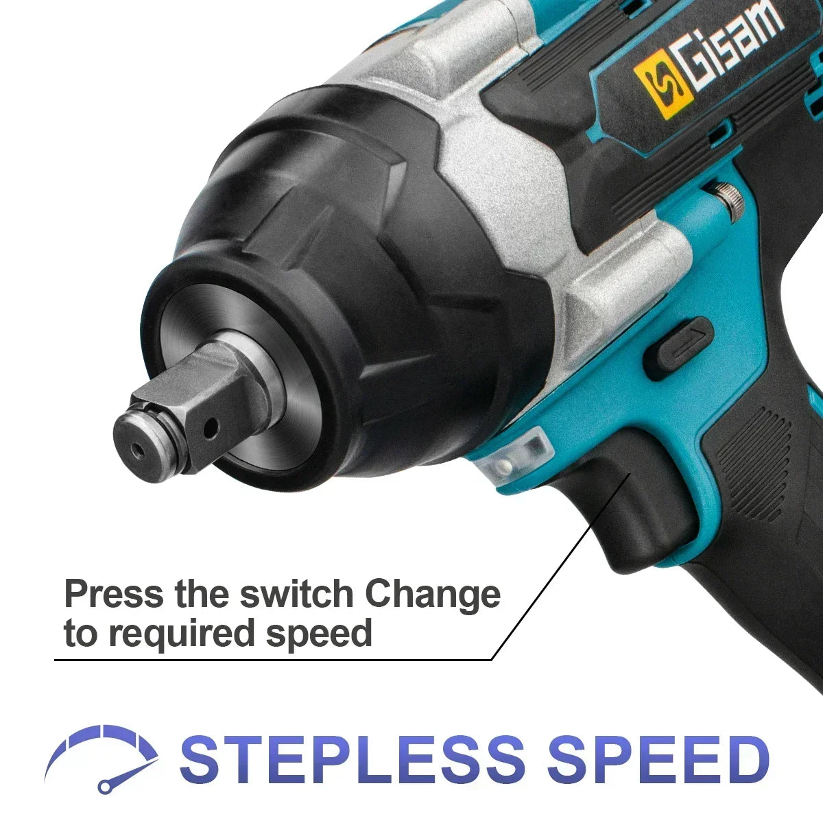 Makita 18V compatible Gisam 1800N.M Torque Brushless Electric Impact Wrench 1/2 inch Screwdriver Cordless Wrench Power Tool For Makita 18V Battery pin