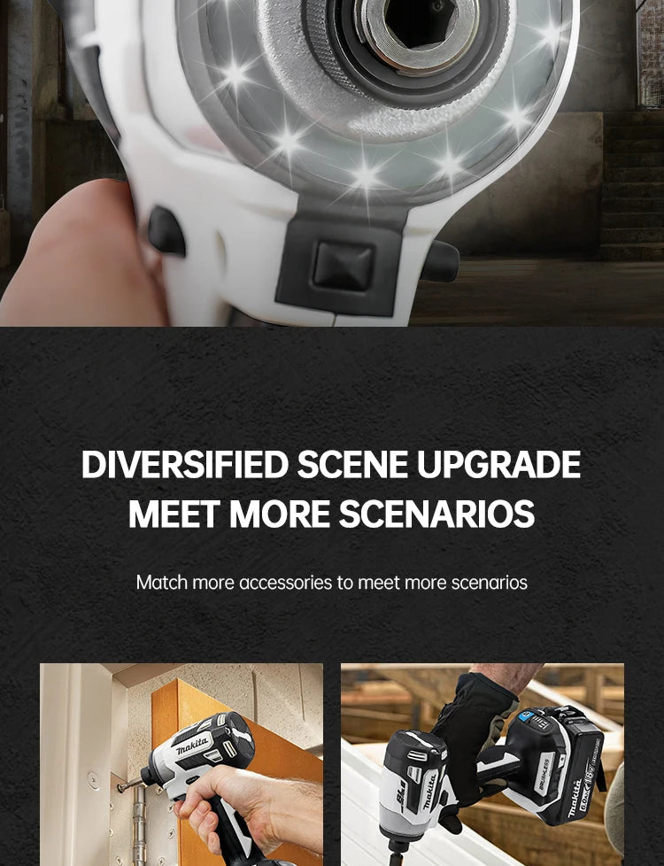 Makita 18V DTD173 White Brushless Drill Power Tool for Home Improvement And DIY 180Nm Electric Wood/Bolt/T-Mode