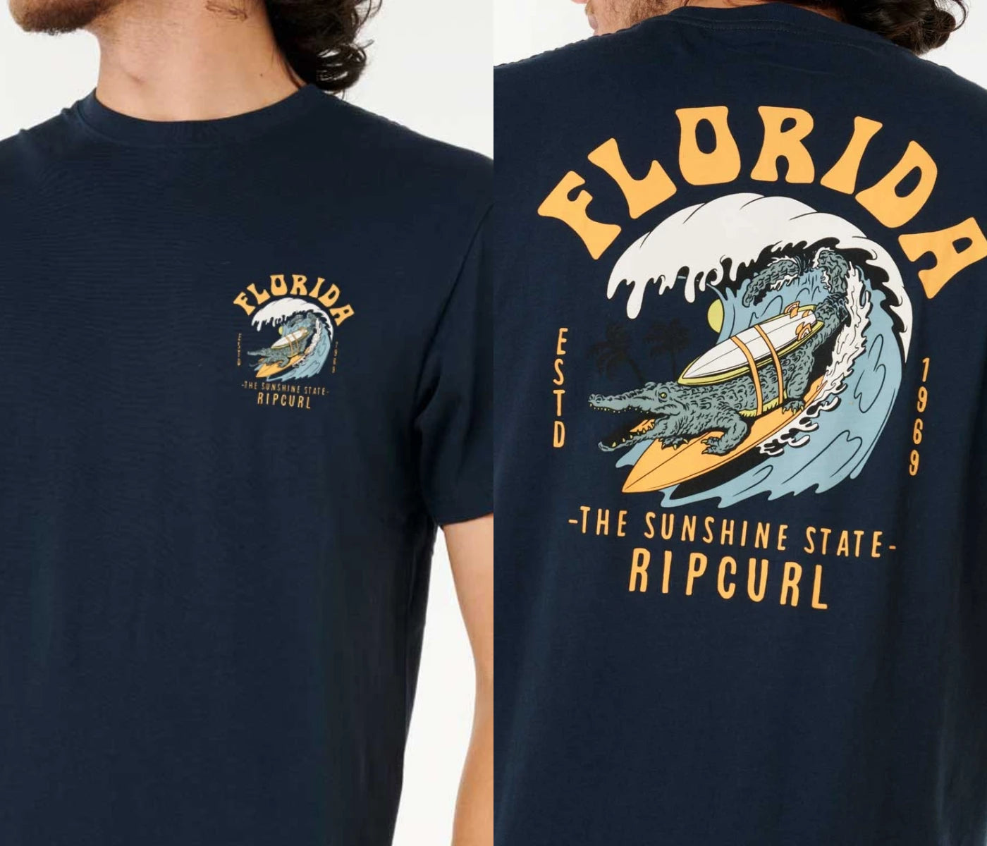 Rip Curl JV Summer Artist of The Search Cody Welsh Tee Rip Curl Men T-shirts Y2k Short Sleeve Street Hip Hop High Quality Male Clothes