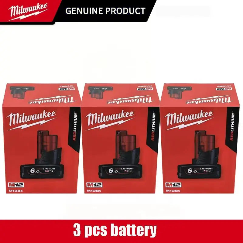 Milwaukee m12 12v battery M12B6 6.0AH 6000mAh 48-11-2402 48-11-2411rechargeable portable Milwaukee M12 battery