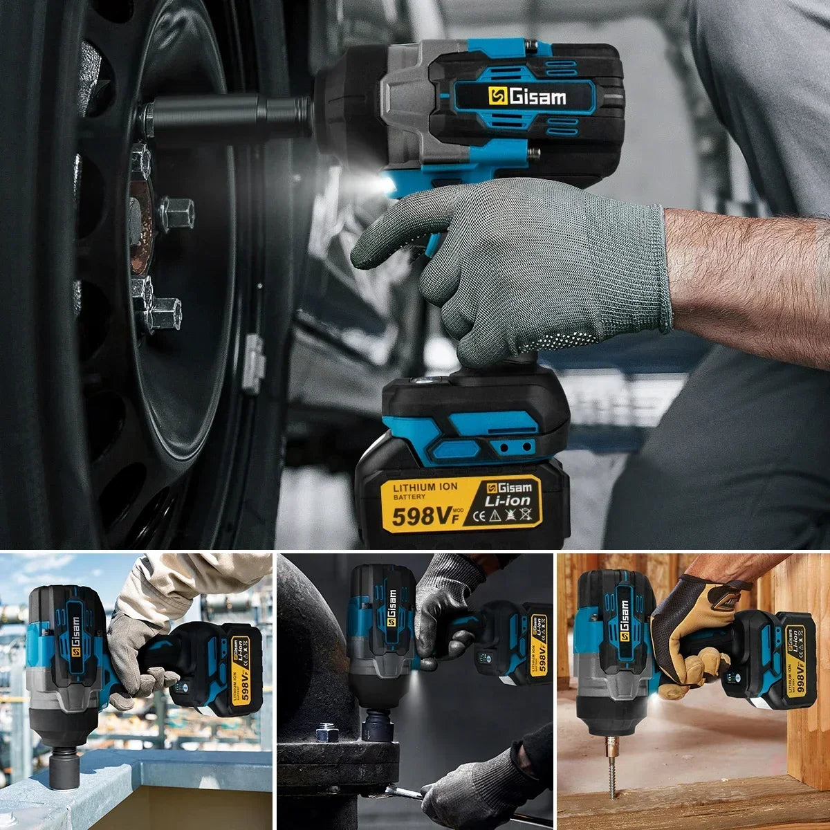 Makita compatible 18V JV Gisam 2800N.M Brushless Electric Wrench 1/2 Inch Cordless Impact Wrench Electirc Screwdriver Drill For Makita 18V Battery Pin