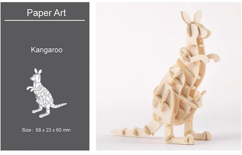 Model JV DIY 3D Wooden Puzzle Model Animal Montessori Toys for Children Crafts Dachshund Skeleton Assembly Gift Set for Kids Adults Teens