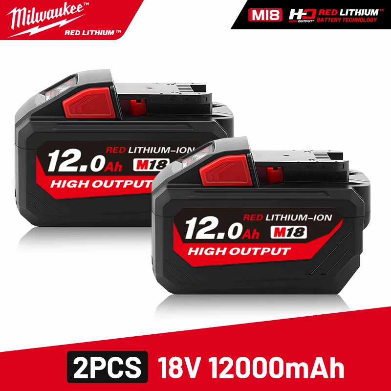 Milwaukee Original M18 12.0Ah 18V M18HB12 XC HD lithium battery- 1pk, 2pk and 3pk with charger options