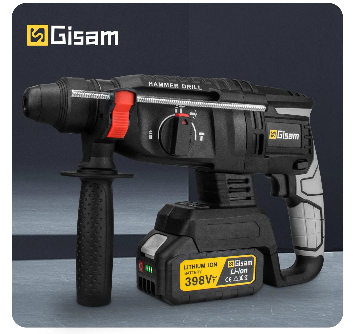 Gisam JV Brushless Electric Hammer Drill 26MM Multifunctional Cordless Rechargeable Screwdriver Tool For Makita 18V Battery Pins