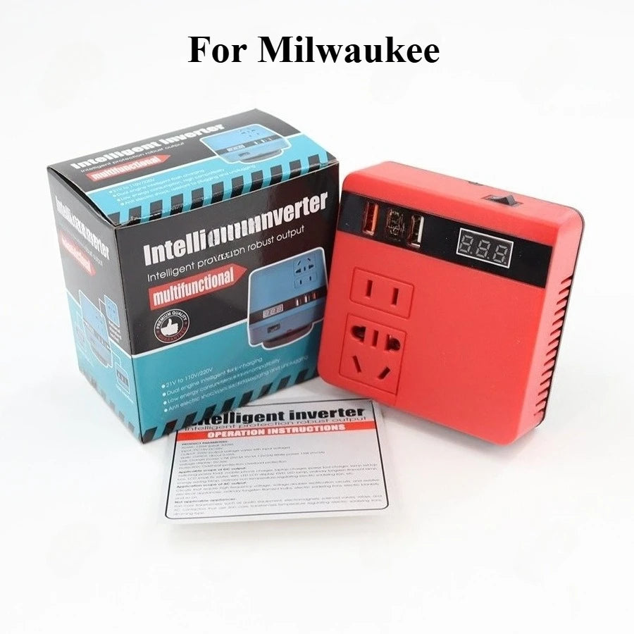 220V 120W USB Power Bank for Makita for Milwaukee for DeWalt for Dayi 18V Li-ion Battery Portable Intelligent Inverter Converter
