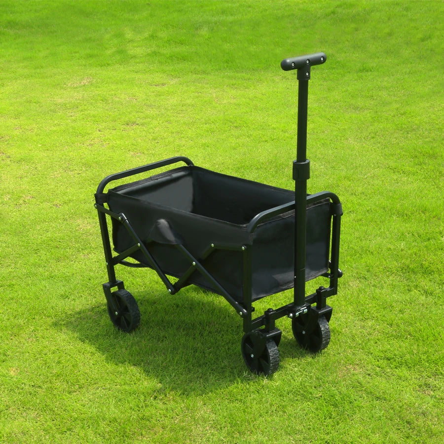 Trolley beach wagon JV Heavy Duty Large Capacity Folding Wagon Outdoor Portable Utility Cart Collapsible Pull Trolley for Shopping Beach Garden