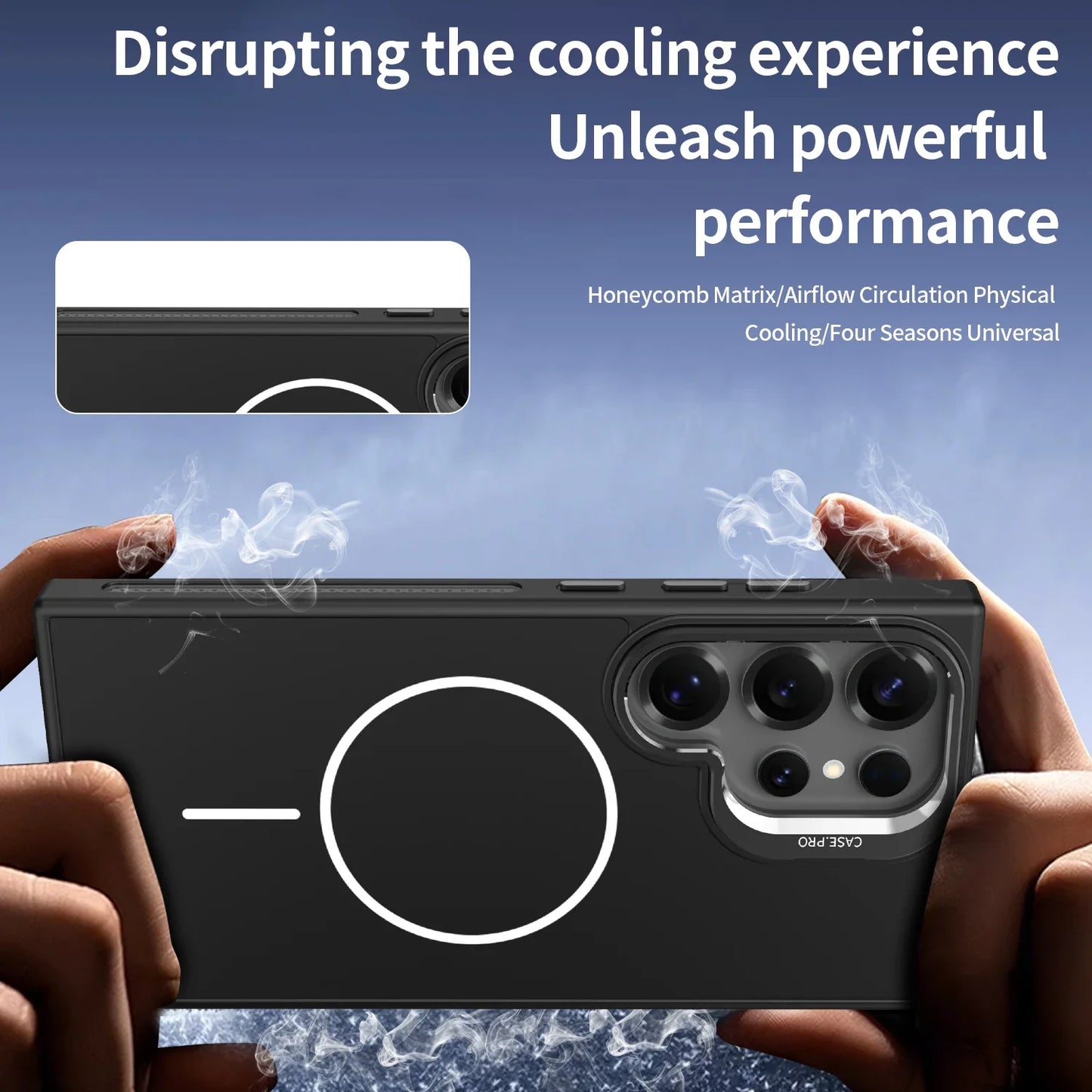 Samsung Galaxy Invisible Bracket Cooling Function Case for Samsung Galaxy S25 S24 Ultra with MagSafe Wireless Charging Drop Protection Cover