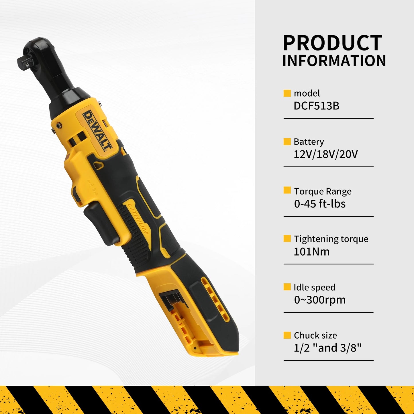 Dewalt DCF512/DCF513 18V 20V Max Brushless Ratchet Right Angle Wrench LED Cordless Driver Variable Speed Power Wrench 20V Power Tools