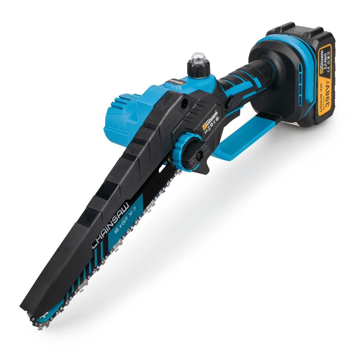 Makita Compatible 18V Gisam 8 Inch Brushless Electric Chainsaw Cordless Electric Saw Woodworking Garden Pruning Saw Tool For Makita 18V Battery Pins