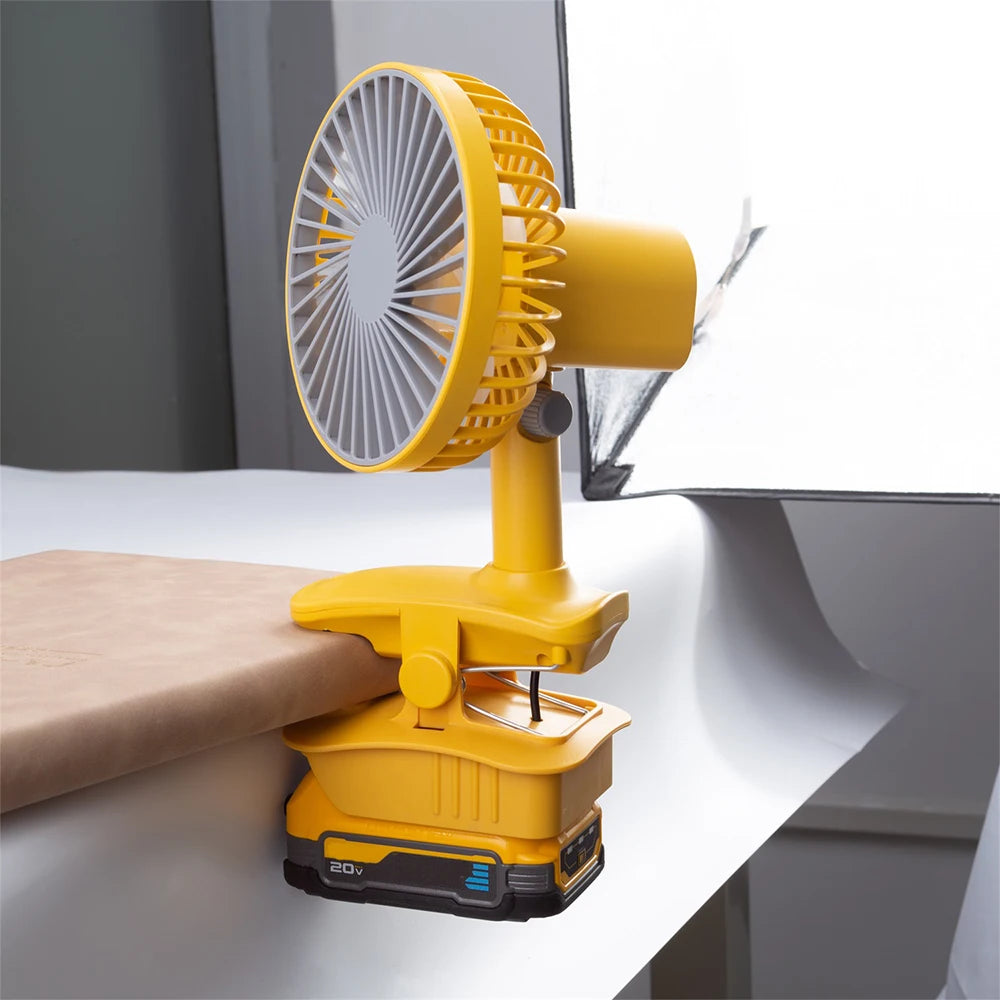 DeWalt Compatible JV Cordless Fan Jobsite Fan for Dewalt 18V 20V Li-ion Battery Portable 3-Speed Fan for Outdoor Camping for Dewalt （NO Battery ）