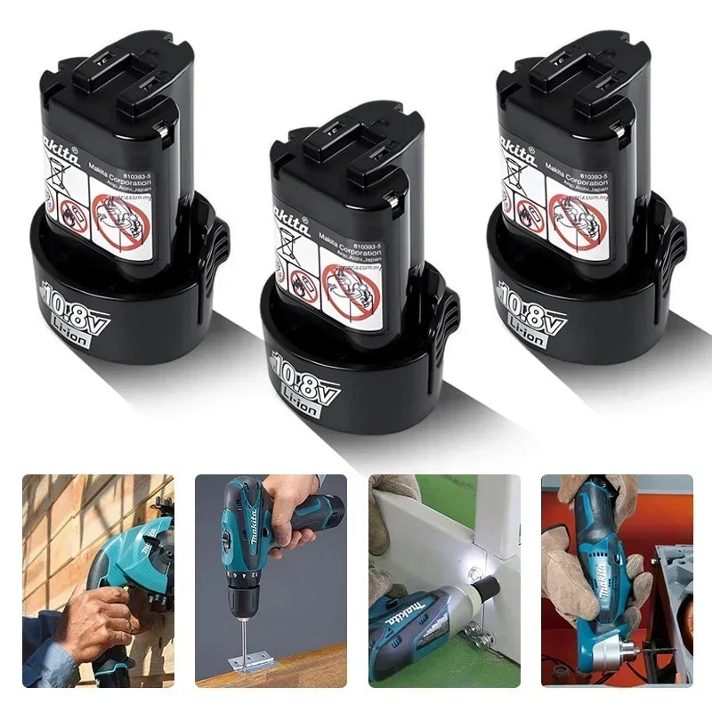 Makita original 10.8V BL1013 BL1020 BL1030 Makita battery ，3.0Ah makita rechargeable replacement battery，TD090D LCT203W Power battery