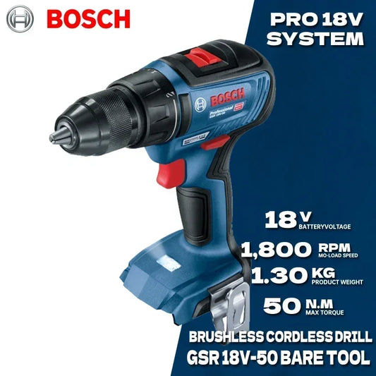 BOSCH GSR 18V-50 Brushless Cordless Drill Driver 18V Professional Power Tools Bosch Original Electrical Screwdriver GSR18V-50