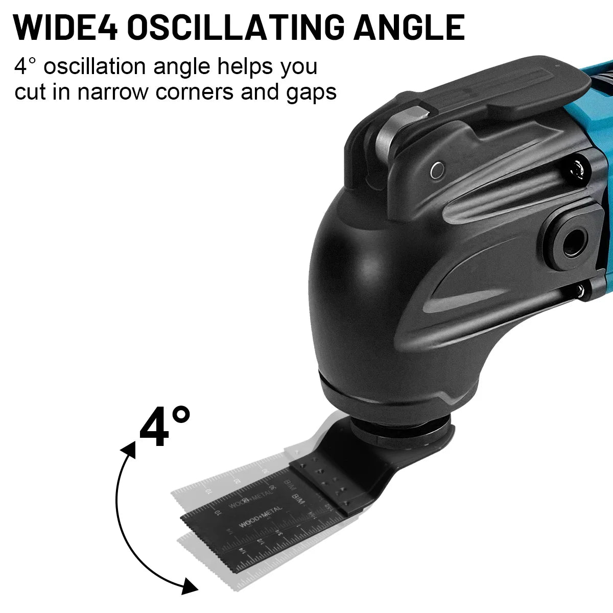 Makita Compatible 18V Gisam 20000OPM Brushless Oscillating Multi Tools Function Tool 6Gears Electric Saw Trimmer Shovel for Makita 18V Battery Pin