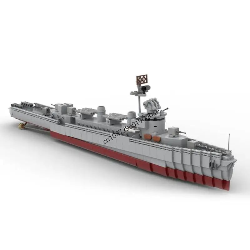 Fletcher-Class Destroyer JV NEW 1595PCS WW2 Military MOC1:200 scale Fletcher-Class Destroyer Model DIY creative ideas warship ChildToy Assembly Puzzle Gift
