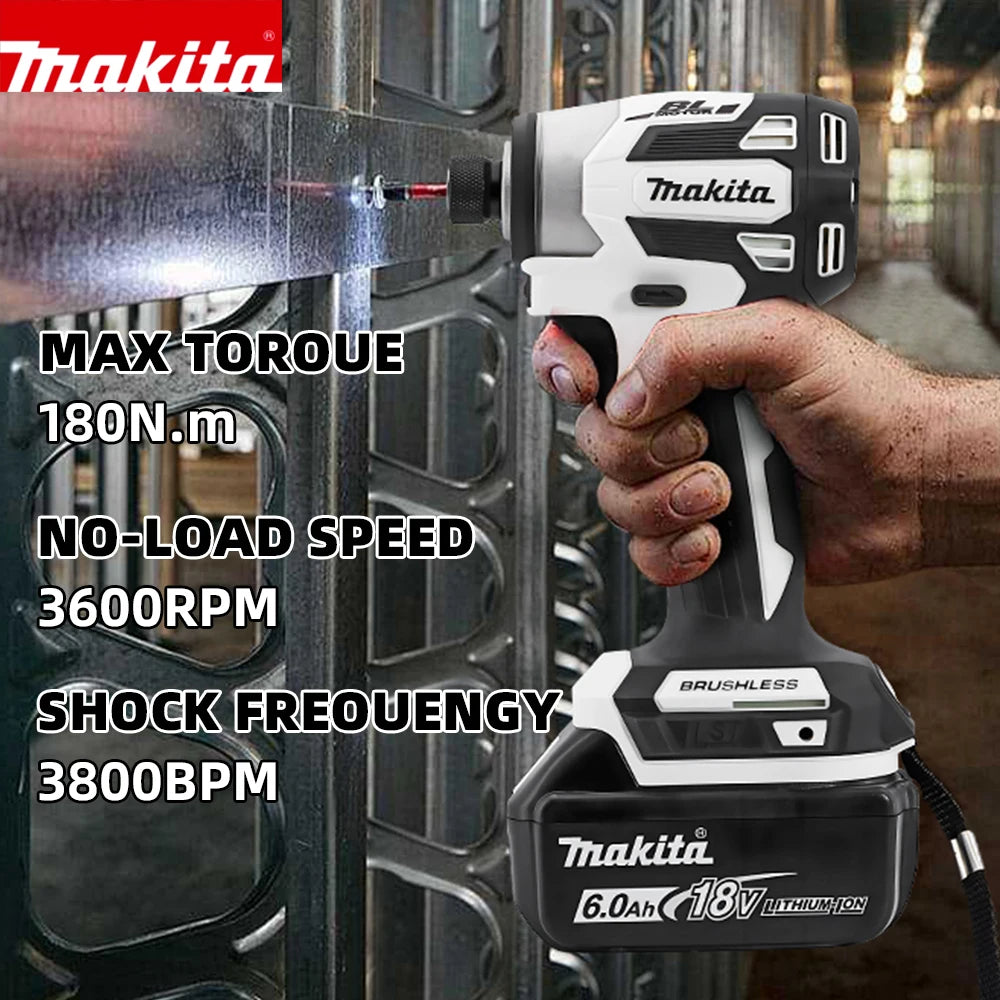 Makita 18V DTD173 White Brushless Drill Power Tool for Home Improvement And DIY 180Nm Electric Wood/Bolt/T-Mode