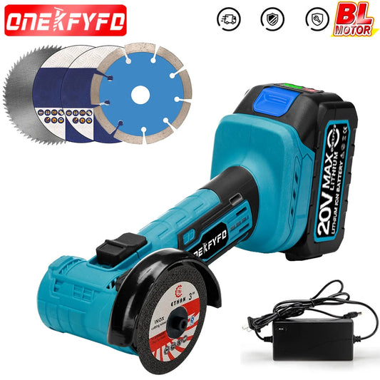 Makita Compatible 18V JV Brushless Mini 3inch Angle Grinder 76mm Polishing Cutting Machine Rotatable Cordless Woodworking Grinder For Makita 18V Battery
