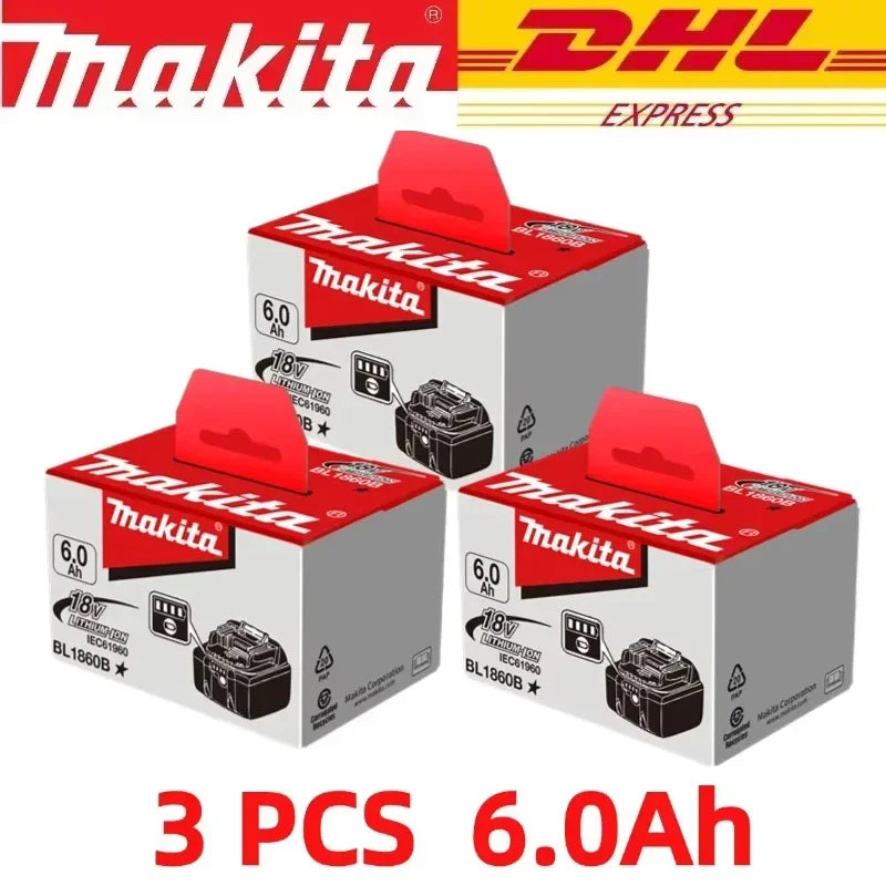 Makita Genuine 18V 6Ah BL1860 battery with original packaging