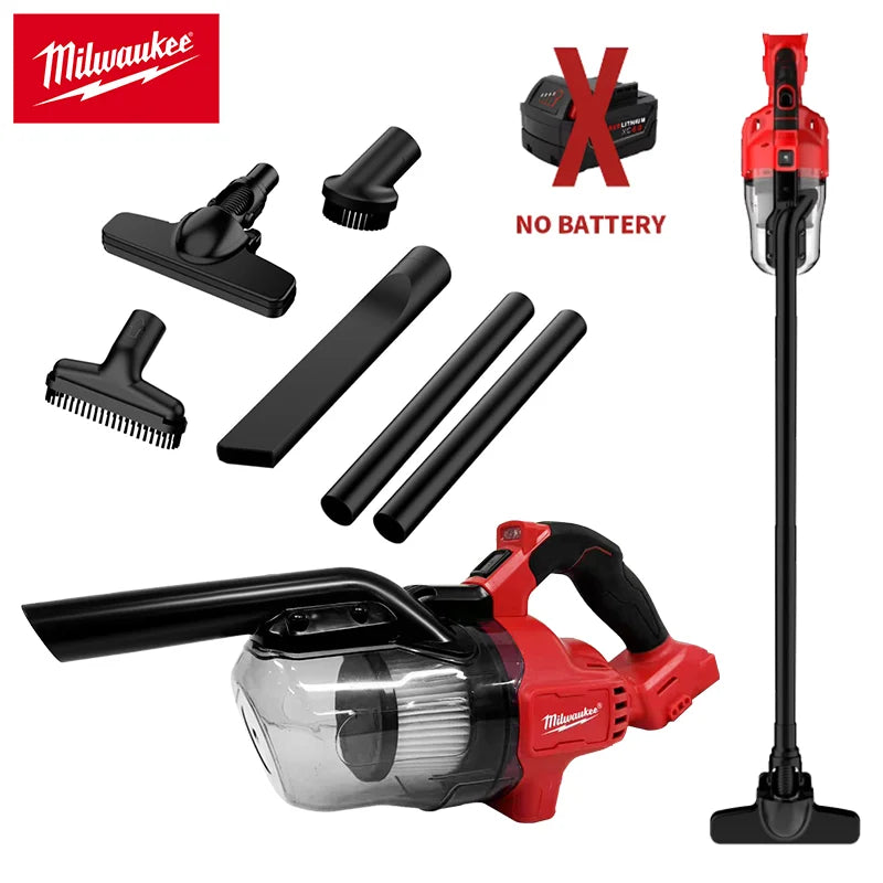 Milwaukee 18V LED Cordless Electric Vacuum Cleaner Portable Household Industrial Construction Cleaning Tool For Milwaukee Battery