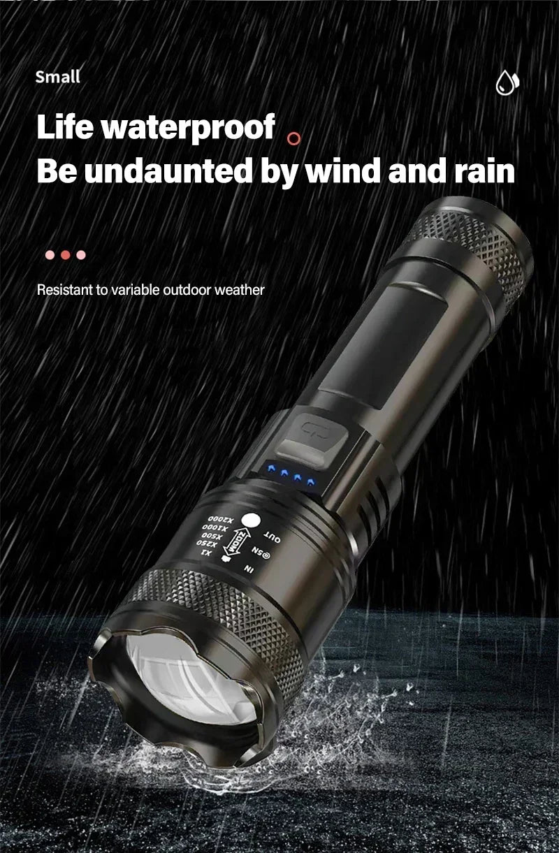 Torch Super Bright P50 JV Flashlight USB Rechargeable LED Long Range Tactical Torch Outdoor Waterproof Emergency Camping Fishing Lantern