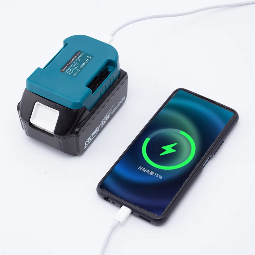 Makita Compatible JV Power Bank Charger For Makita 18V Lithium Battery With USB With Type-C for Laptop Mobile Phone Fast Charging(NO Battery)