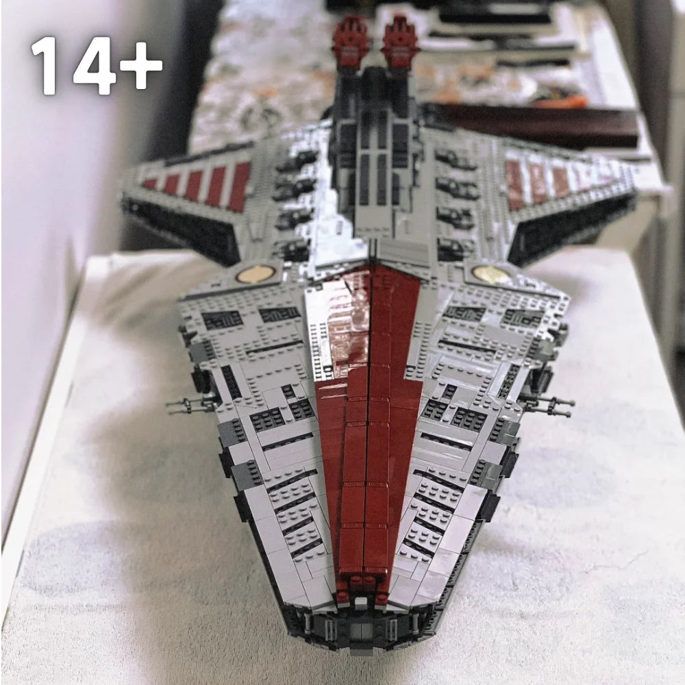 Star Wars JV 5374pcs MINISO Hot Toy Stars Battle Biggest Venator Class Republic Attack Cruiser 75367 Building Blocks Christmas Birthday Gifts
