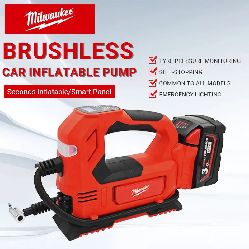 Milwaukee 18V 150PSI Cordless Electric Air Pump Tire Inflator Air Compressor with Digital Pressure Gauge For Milwaukee 18V Battery