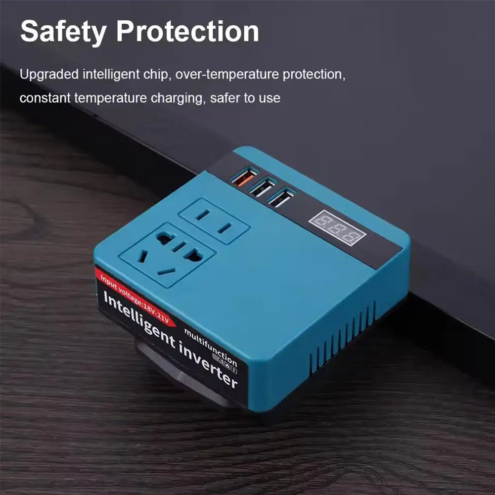 Makita Compatible Multi-Function Lithium Battery Inverter D C 18V To AC 220V Outdoor Work Inverter with Intelligent Fast Charging
